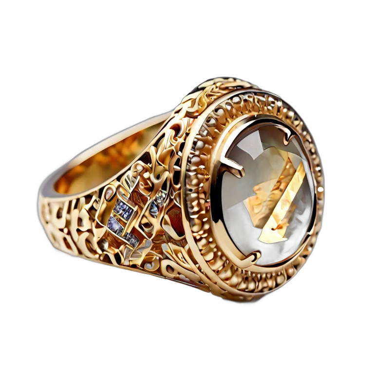 高級品 ジュエリー トライバル風の骨と金のリング 透過 PNG 画像 フリー素材 #8438