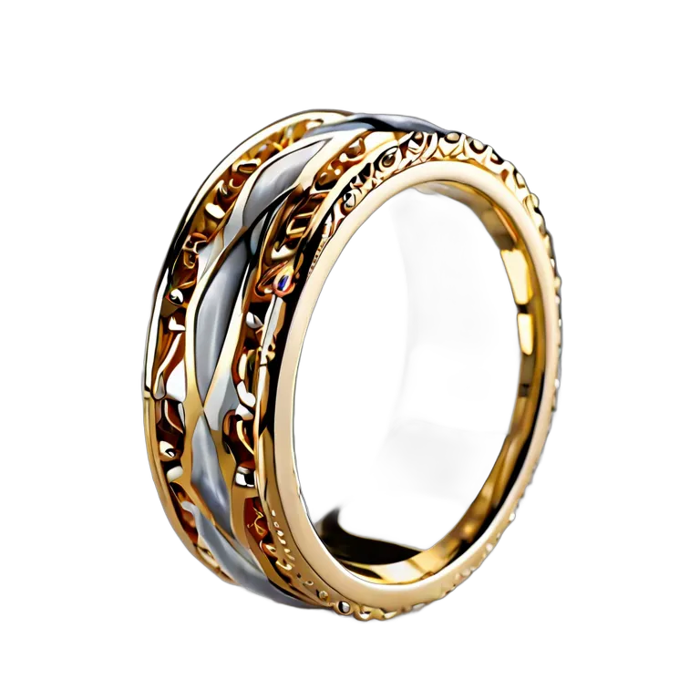 高級品 ジュエリー トライバル風の骨と金のリング 透過 PNG 画像 フリー素材 #8447