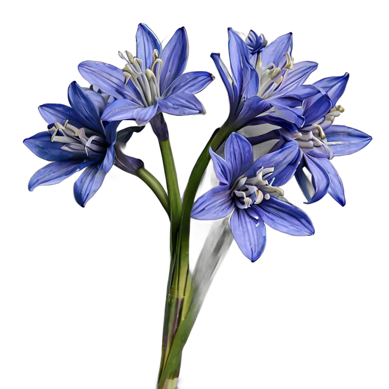 植物 花 ブルーシラーの束 透過 PNG 画像 フリー素材 #18922