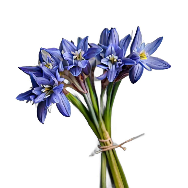 植物 花 ブルーシラーの束 透過 PNG 画像 フリー素材 #18933