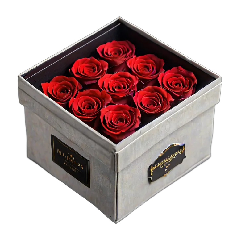 plant flowers luxury-box-of-preserved-red-roses Transparent PNG Image Free Resource #18944