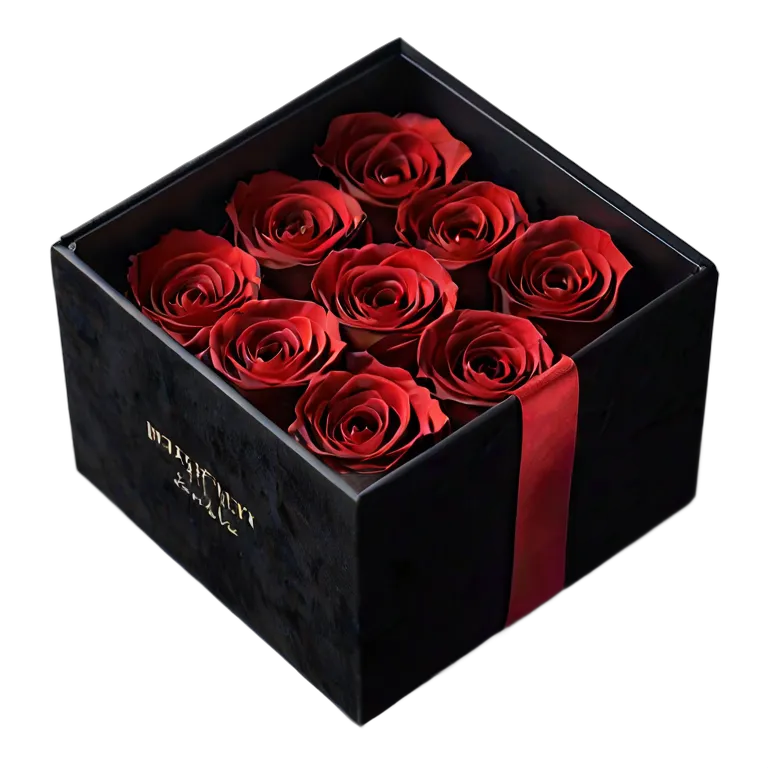 plant flowers luxury-box-of-preserved-red-roses Transparent PNG Image Free Resource #18945