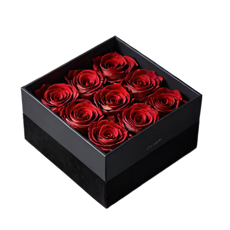 plant flowers luxury-box-of-preserved-red-roses Transparent PNG Image Free Resource #18948