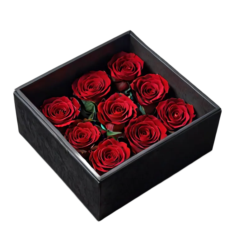 plant flowers luxury-box-of-preserved-red-roses Transparent PNG Image Free Resource #18949
