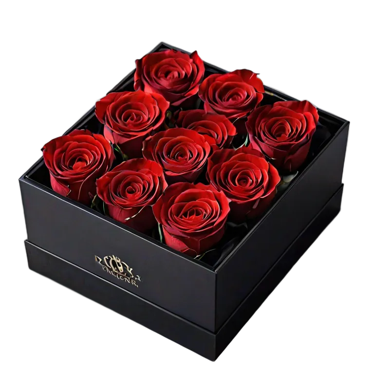 plant flowers luxury-box-of-preserved-red-roses Transparent PNG Image Free Resource #18950