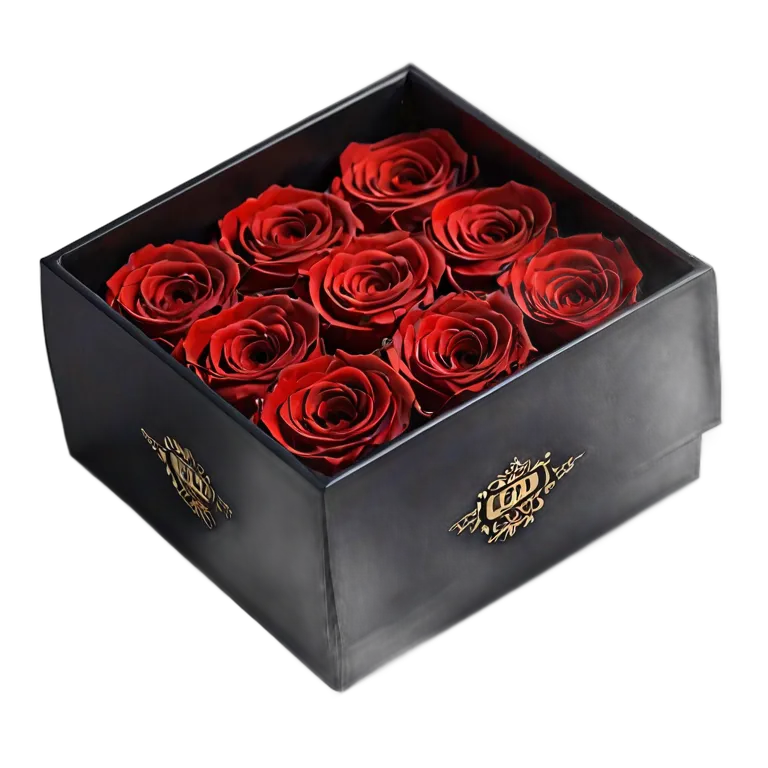 豪華な赤いプリザーブドバラの箱 透過 PNG 画像 フリー素材 #18953