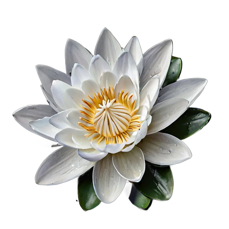 植物 花 一枚の葉に白い睡蓮 透過 PNG 画像 フリー素材 #18875