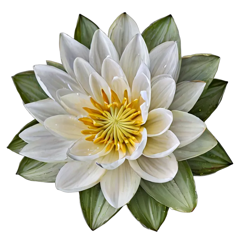 植物 花 一枚の葉に白い睡蓮 透過 PNG 画像 フリー素材 #18877