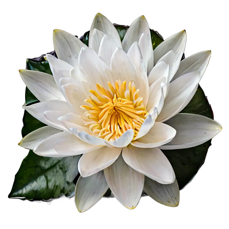 植物 花 一枚の葉に白い睡蓮 透過 PNG 画像 フリー素材 #18880