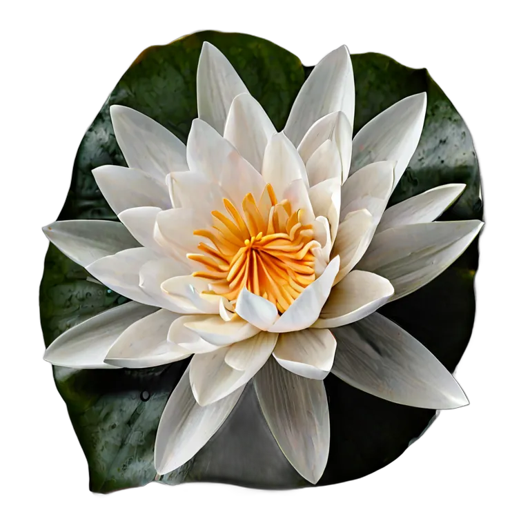 植物 花 一枚の葉に白い睡蓮 透過 PNG 画像 フリー素材 #18883