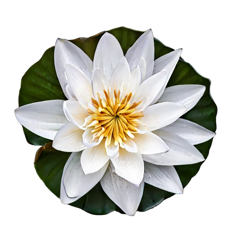 植物 花 一枚の葉に白い睡蓮 透過 PNG 画像 フリー素材 #18884