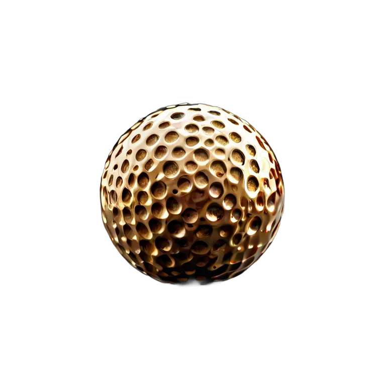 スポーツ ボール 純金仕上げのゴルフボール 透過 PNG 画像 フリー素材 #20113