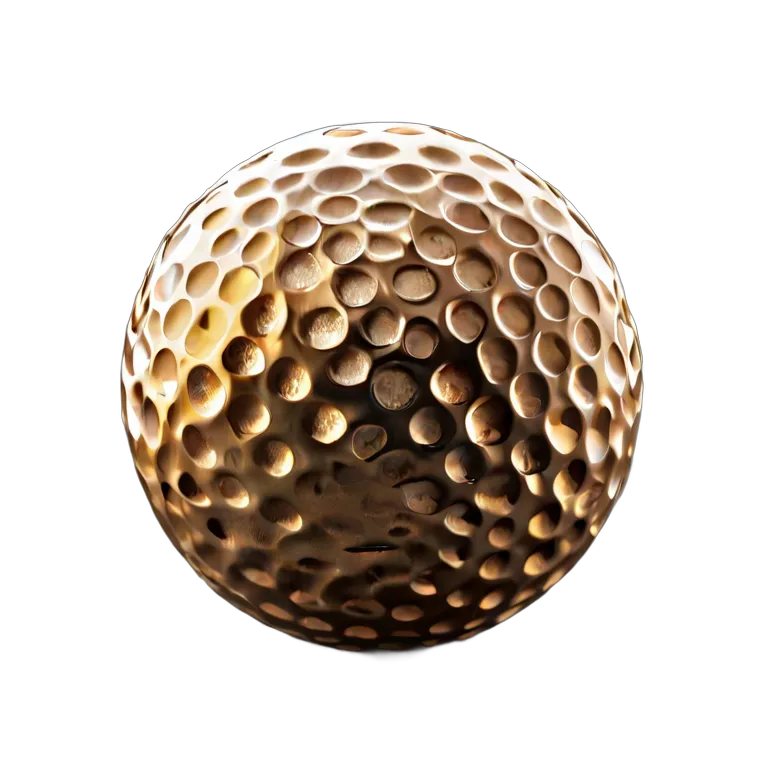 スポーツ ボール 純金仕上げのゴルフボール 透過 PNG 画像 フリー素材 #20114