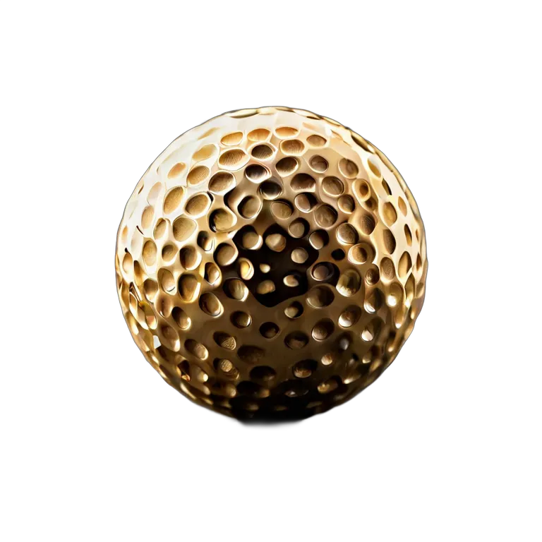スポーツ ボール 純金仕上げのゴルフボール 透過 PNG 画像 フリー素材 #20116