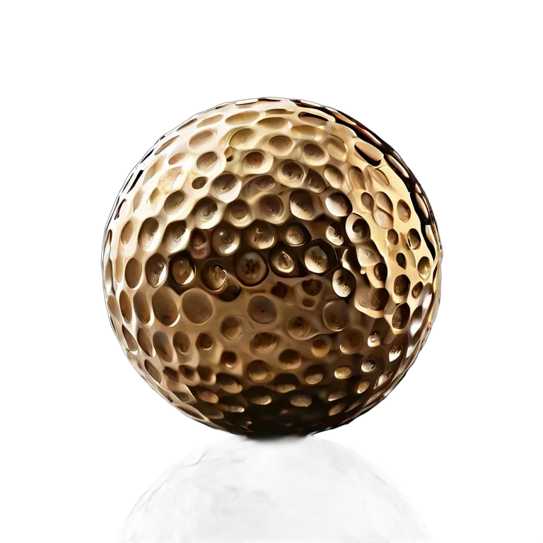 スポーツ ボール 純金仕上げのゴルフボール 透過 PNG 画像 フリー素材 #20117