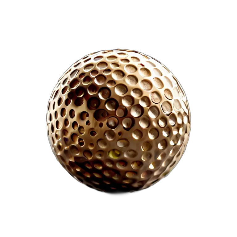 スポーツ ボール 純金仕上げのゴルフボール 透過 PNG 画像 フリー素材 #20119