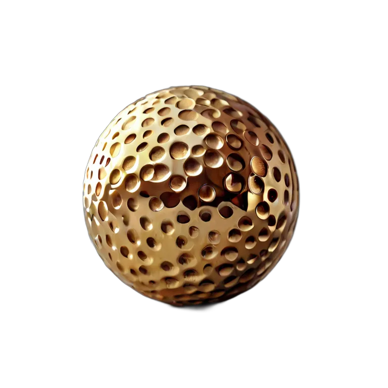 純金仕上げのゴルフボール 透過 PNG 画像 フリー素材 #20123