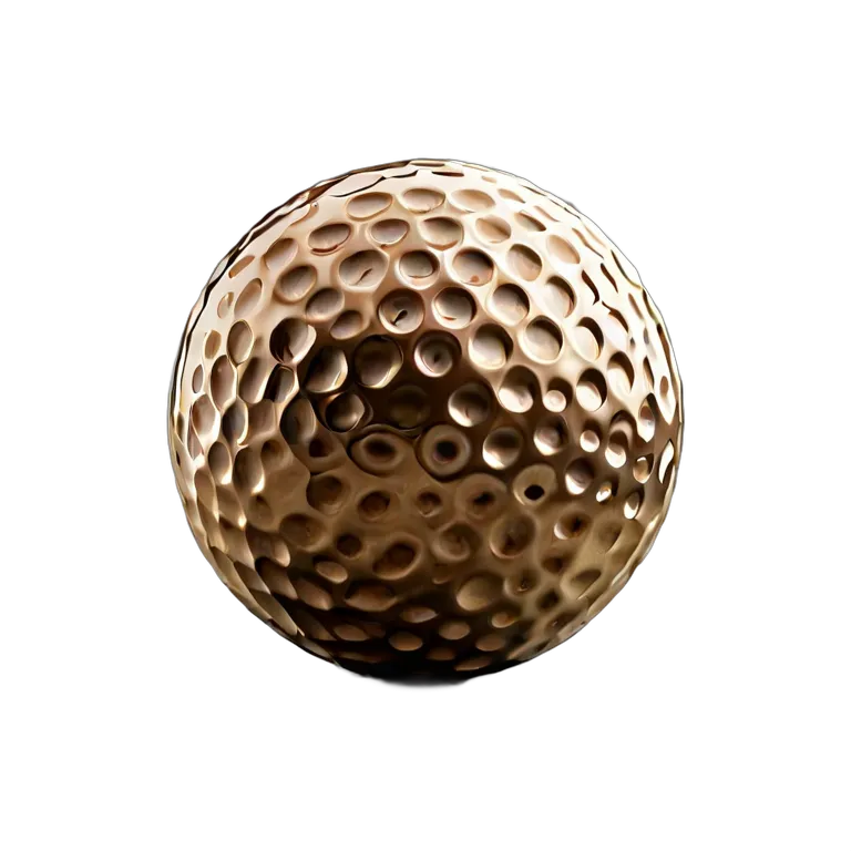 純金仕上げのゴルフボール 透過 PNG 画像 フリー素材 #20125