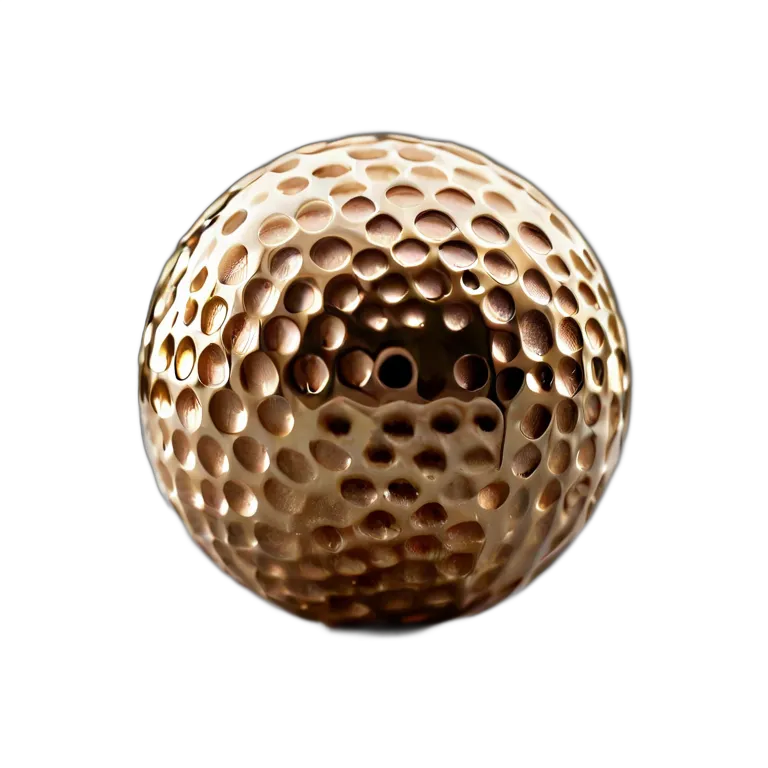 純金仕上げのゴルフボール 透過 PNG 画像 フリー素材 #20126