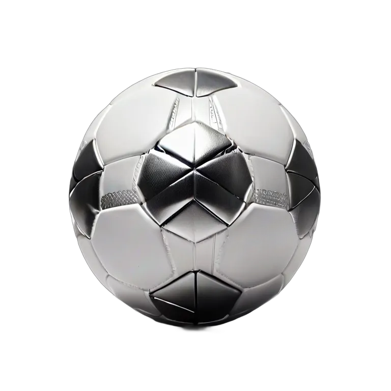 スポーツ ボール マットホワイトに銀色の幾何学模様のサッカーボール 透過 PNG 画像 フリー素材 #20063