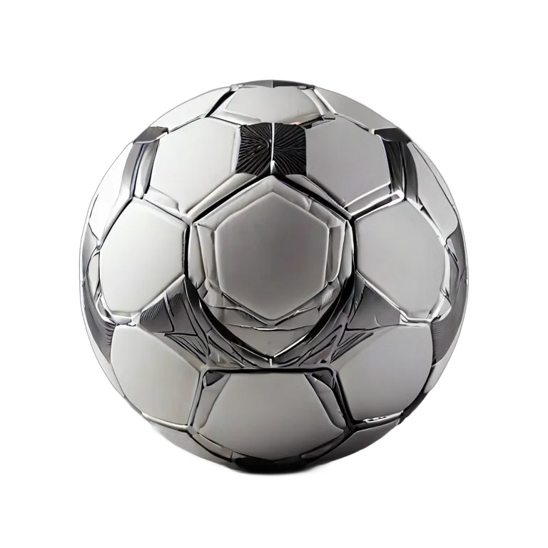 スポーツ ボール マットホワイトに銀色の幾何学模様のサッカーボール 透過 PNG 画像 フリー素材 #20065