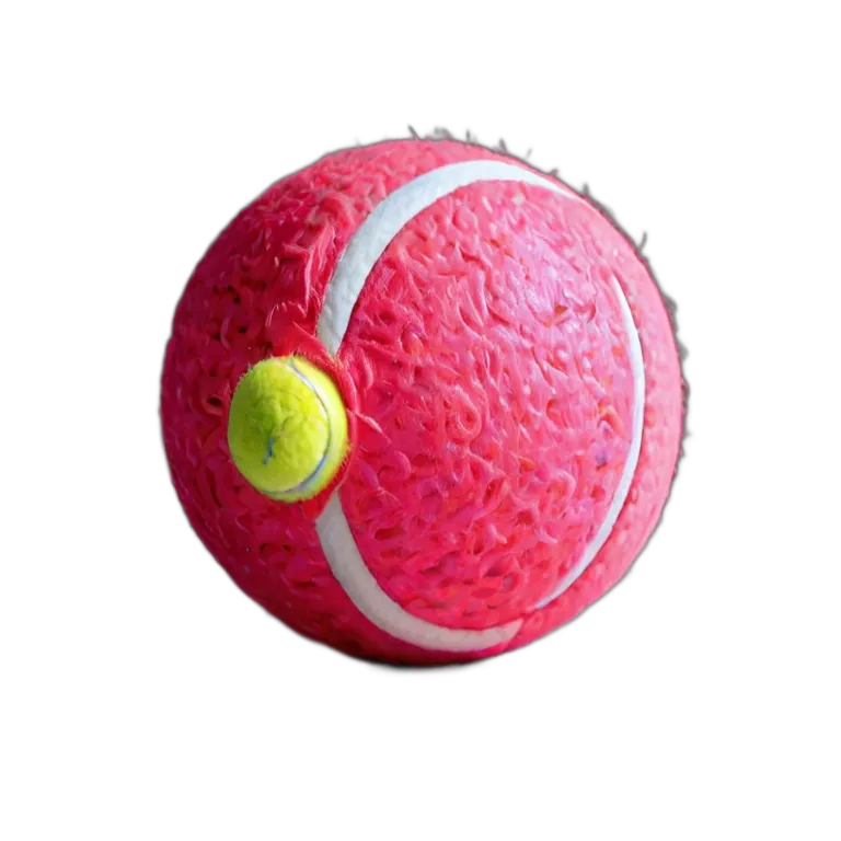 スポーツ ボール ネオンピンクのフェルト製テニスボール 透過 PNG 画像 フリー素材 #20080