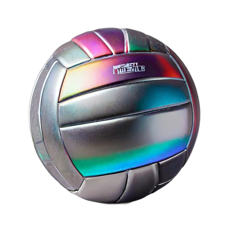ホログラフィックシルバーバレーボール 透過 PNG 画像 フリー素材 #20129