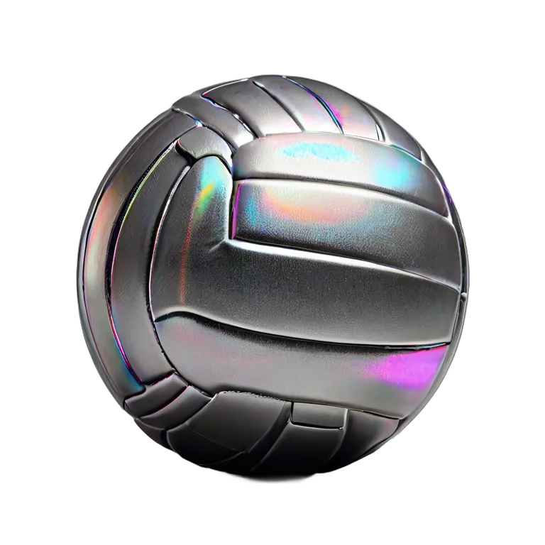 ホログラフィックシルバーバレーボール 透過 PNG 画像 フリー素材 #20132