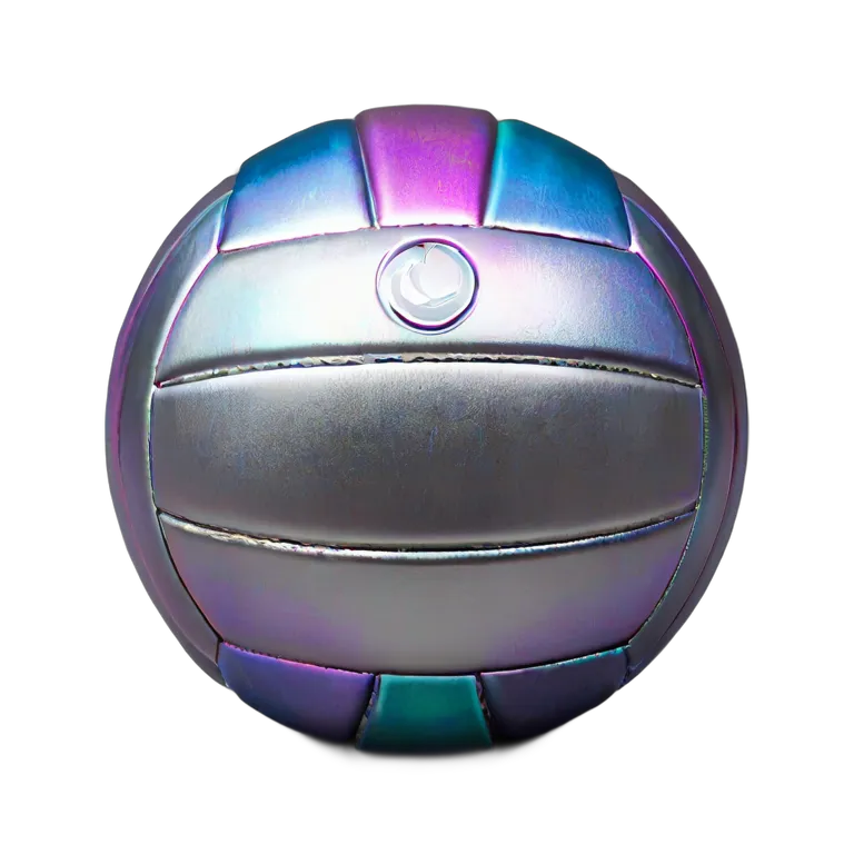 ホログラフィックシルバーバレーボール 透過 PNG 画像 フリー素材 #20134