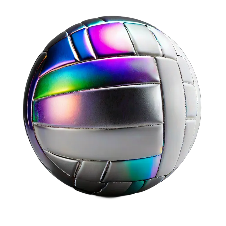 ホログラフィックシルバーバレーボール 透過 PNG 画像 フリー素材 #20137