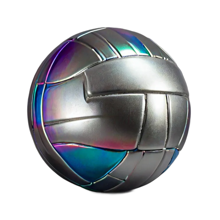 ホログラフィックシルバーバレーボール 透過 PNG 画像 フリー素材 #20138