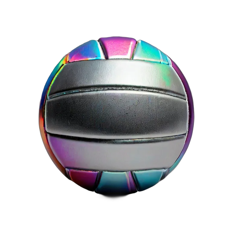 ホログラフィックシルバーバレーボール 透過 PNG 画像 フリー素材 #20139