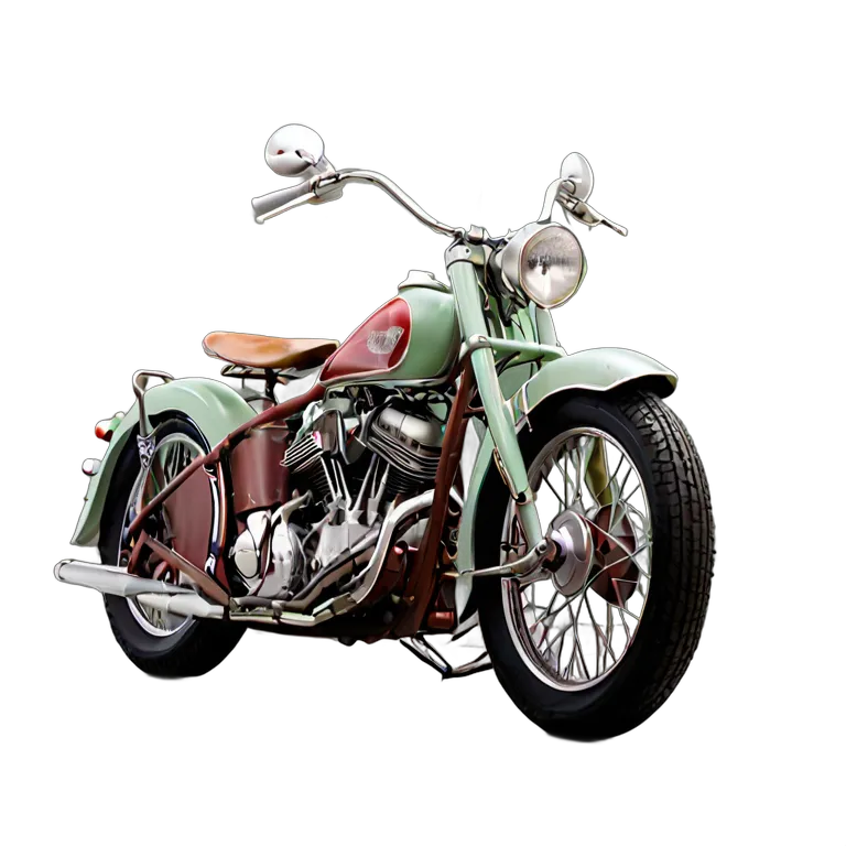 乗り物 バイク アメリカンヴィンテージフラットヘッドバイク 透過 PNG 画像 フリー素材 #33244