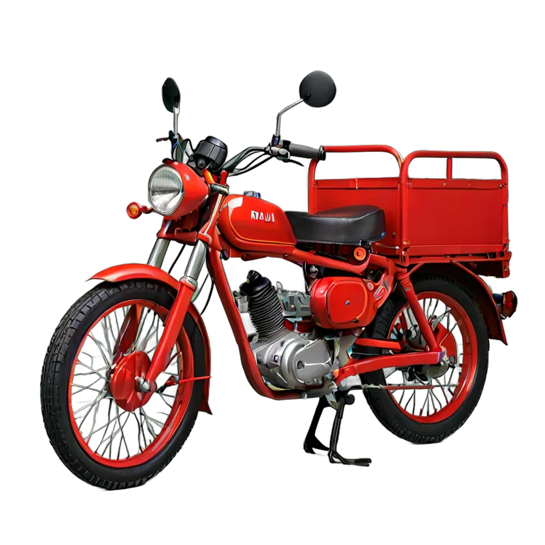 大型リアラック付き日本製配達用バイク 透過 PNG 画像 フリー素材 #33315