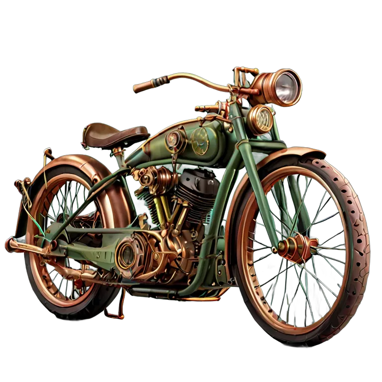 乗り物 バイク スチームパンク蒸気動力バイク 透過 PNG 画像 フリー素材 #33260
