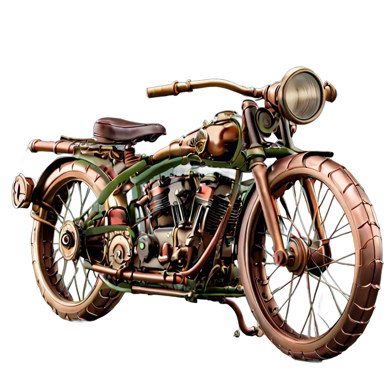 乗り物 バイク スチームパンク蒸気動力バイク 透過 PNG 画像 フリー素材 #33263