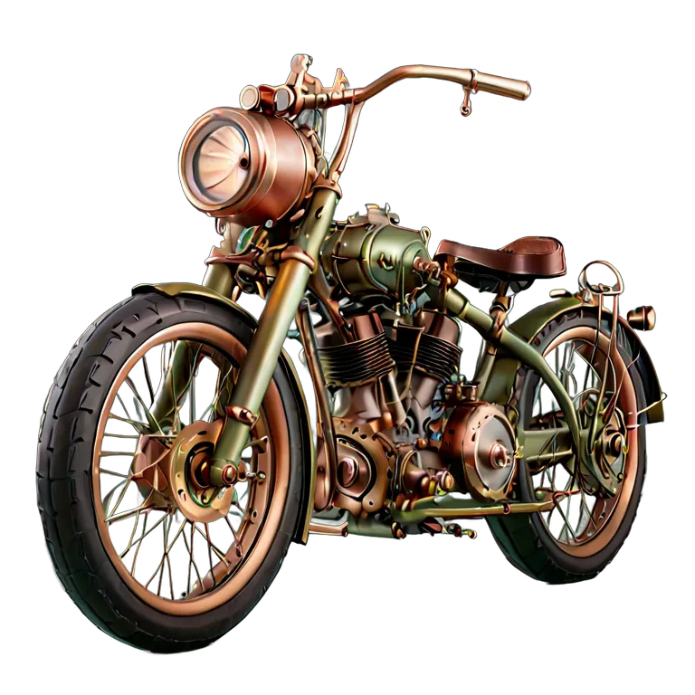 乗り物 バイク スチームパンク蒸気動力バイク 透過 PNG 画像 フリー素材 #33265