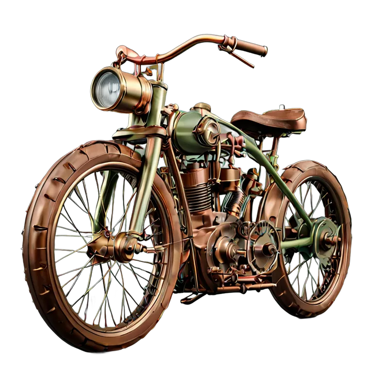乗り物 バイク スチームパンク蒸気動力バイク 透過 PNG 画像 フリー素材 #33266