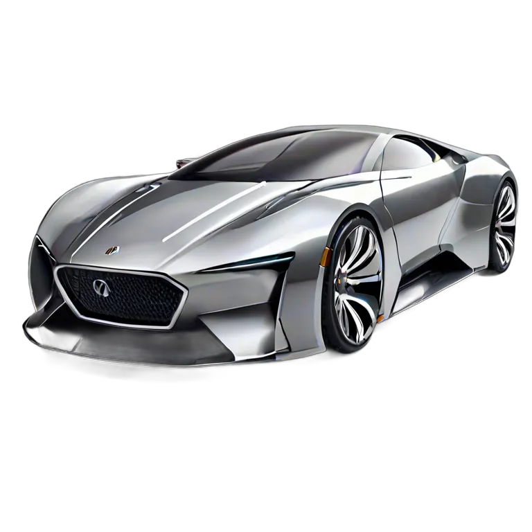 乗り物 車 クロームメッキの高速磁気浮上式コンセプトカー 透過 PNG 画像 フリー素材 #11363