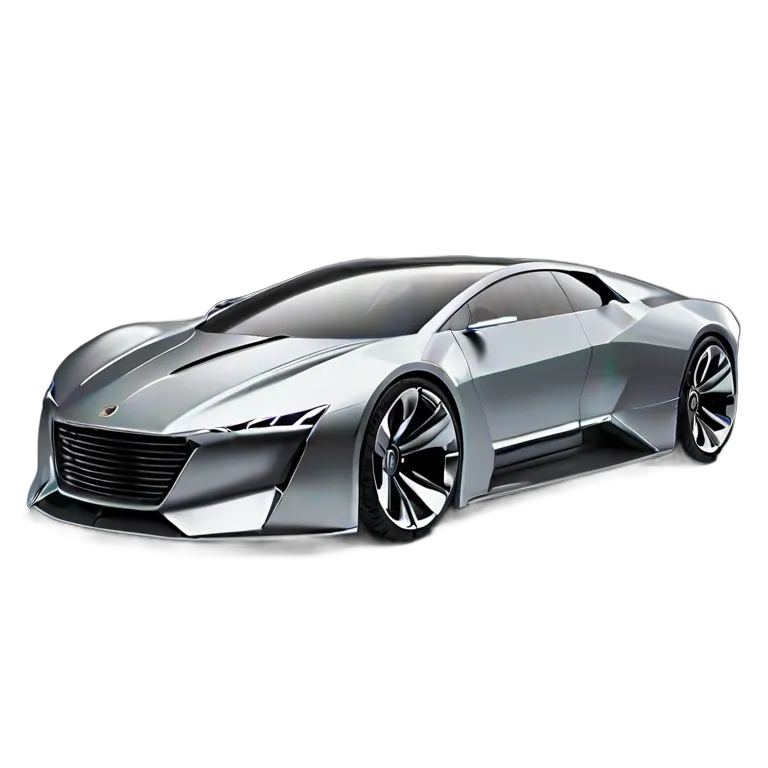 乗り物 車 クロームメッキの高速磁気浮上式コンセプトカー 透過 PNG 画像 フリー素材 #11369