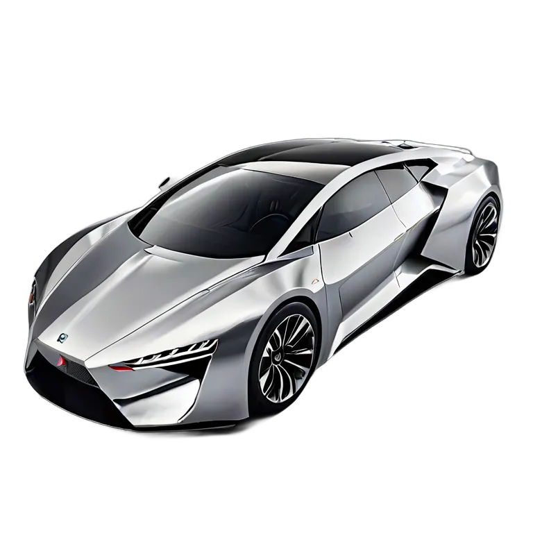 乗り物 車 クロームメッキの高速磁気浮上式コンセプトカー 透過 PNG 画像 フリー素材 #11371