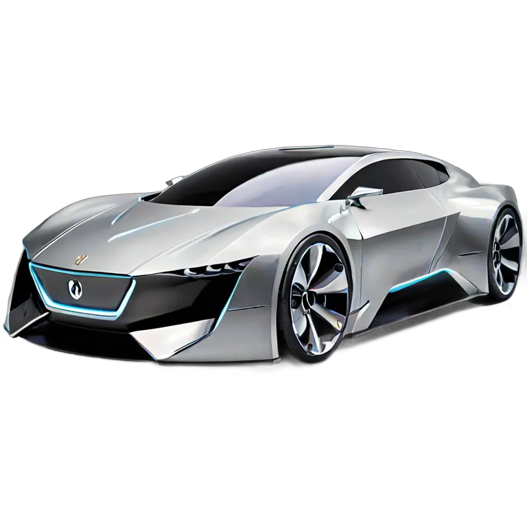 乗り物 車 クロームメッキの高速磁気浮上式コンセプトカー 透過 PNG 画像 フリー素材 #11375