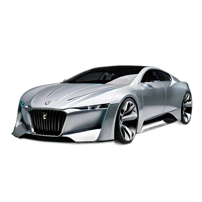 乗り物 車 クロームメッキの高速磁気浮上式コンセプトカー 透過 PNG 画像 フリー素材 #11376