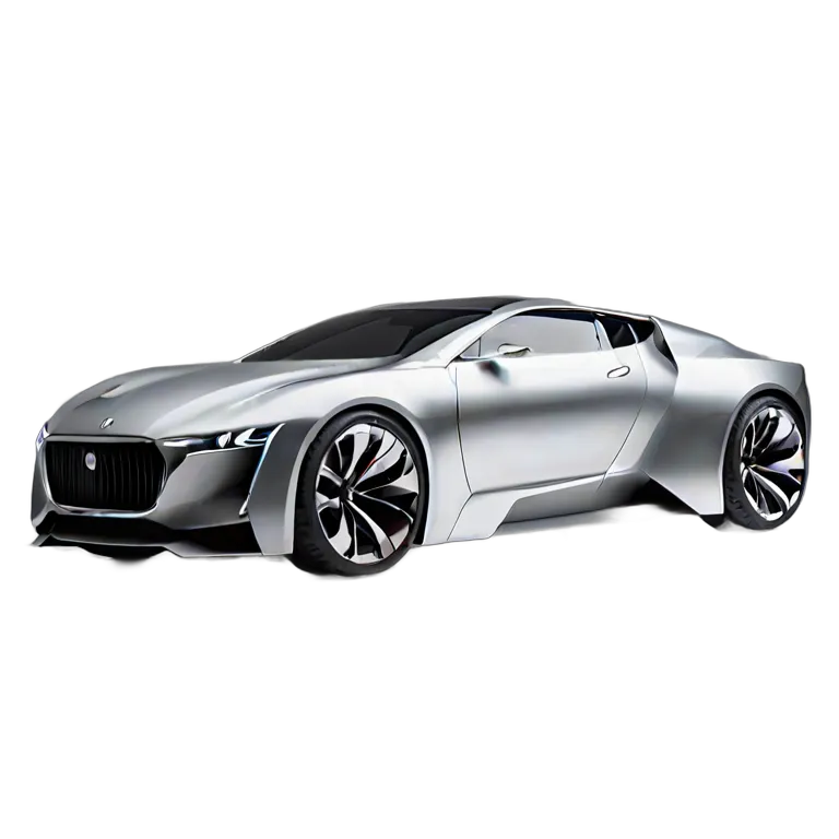 乗り物 車 クロームメッキの高速磁気浮上式コンセプトカー 透過 PNG 画像 フリー素材 #11378