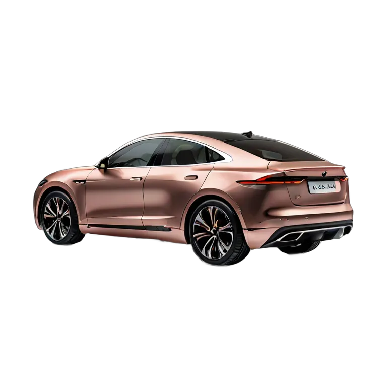 乗り物 車 マットローズゴールドラグジュアリーコンパクトEV 透過 PNG 画像 フリー素材 #11418