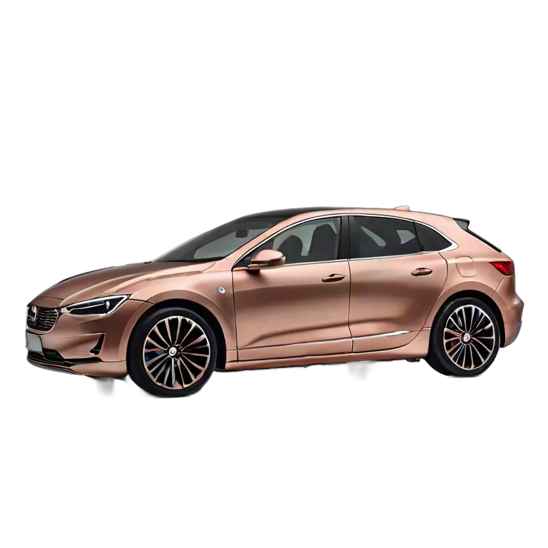 乗り物 車 マットローズゴールドラグジュアリーコンパクトEV 透過 PNG 画像 フリー素材 #11421