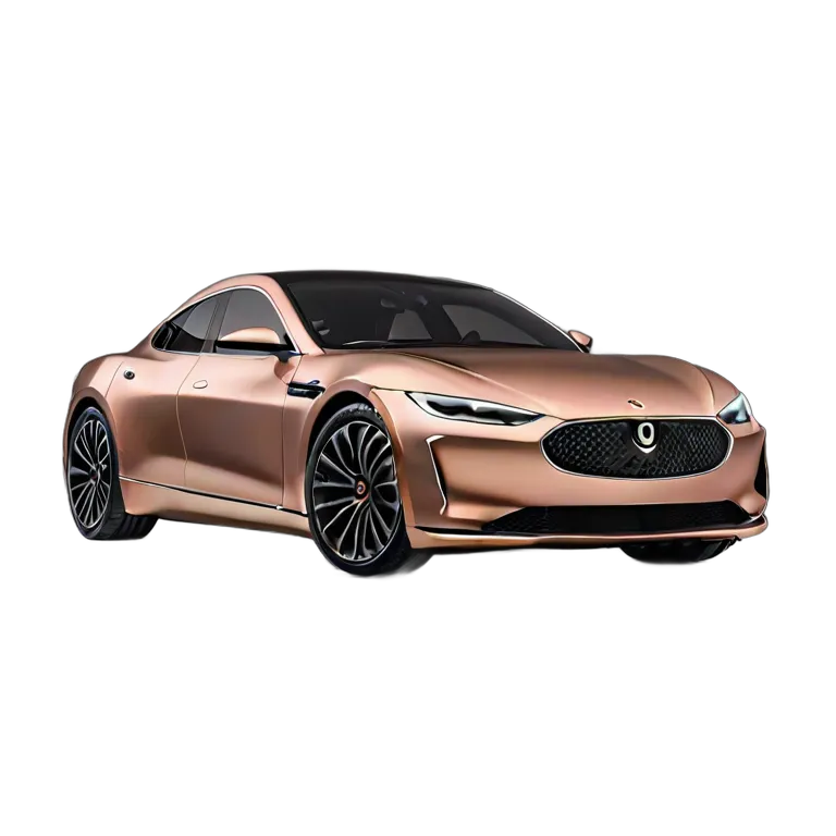 乗り物 車 マットローズゴールドラグジュアリーコンパクトEV 透過 PNG 画像 フリー素材 #11422