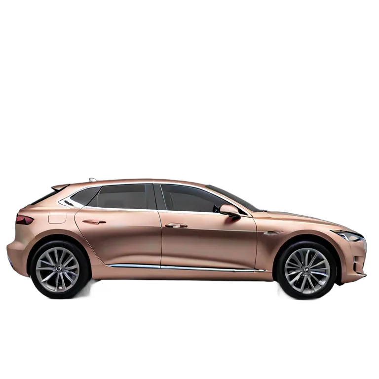 乗り物 車 マットローズゴールドラグジュアリーコンパクトEV 透過 PNG 画像 フリー素材 #11424