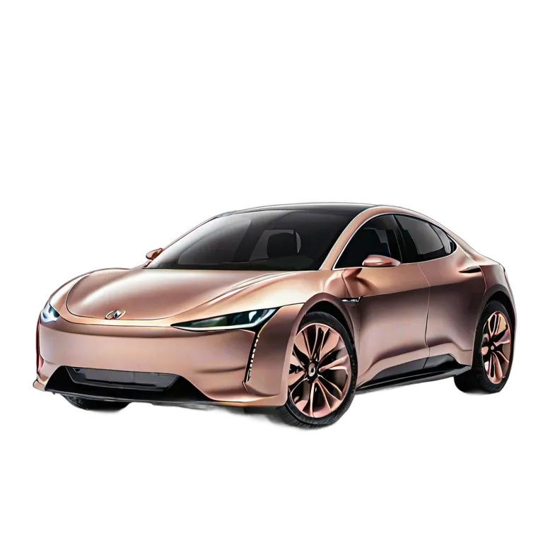 乗り物 車 マットローズゴールドラグジュアリーコンパクトEV 透過 PNG 画像 フリー素材 #11427