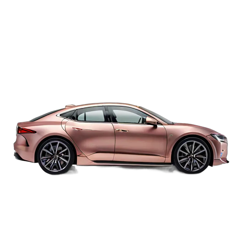 乗り物 車 マットローズゴールドラグジュアリーコンパクトEV 透過 PNG 画像 フリー素材 #11428